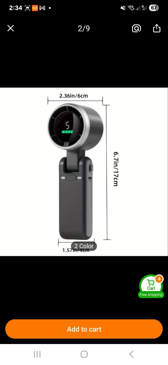 Portable foldable cooling fan (10hrs runtime) - Image 2