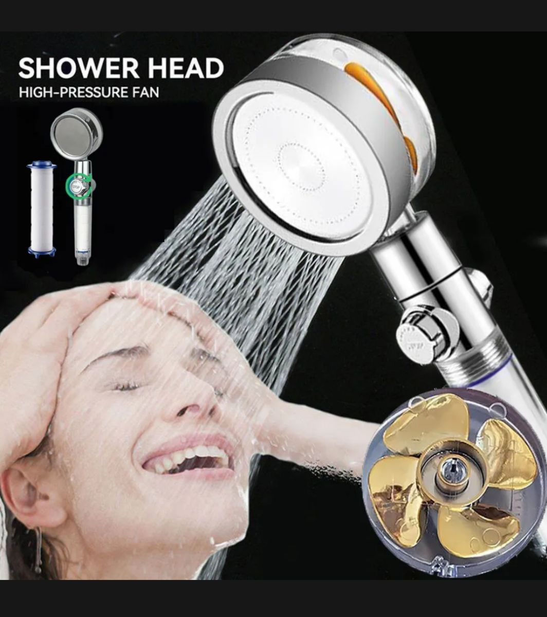 Propeller Shower Head High Pressure 360 Rotation High Pressure Water Saving Spray Shower Head Rainfall Turbo Fan Shower Head Bathroom - Image 8