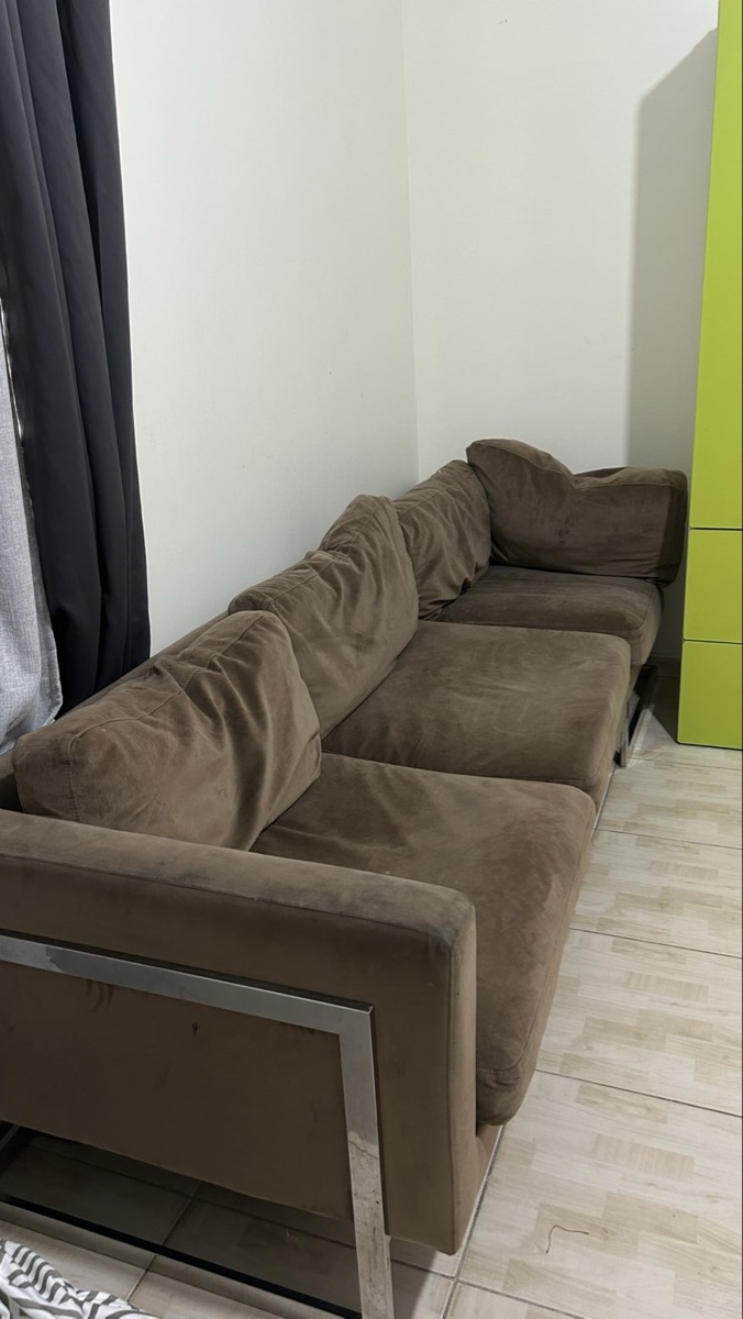 Beige 7 seater sofa and brown 5 seater sofa - Image 3