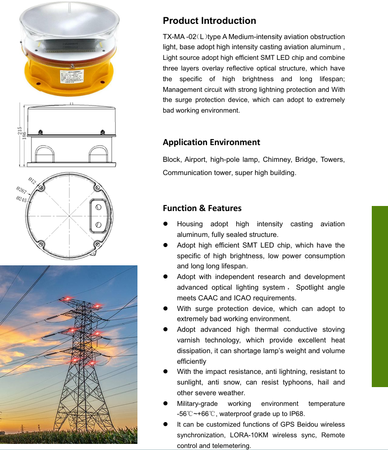 Qatar Civil Aviation Obstruction Beacons  LED  lights Medium & high Intensity - Image 2