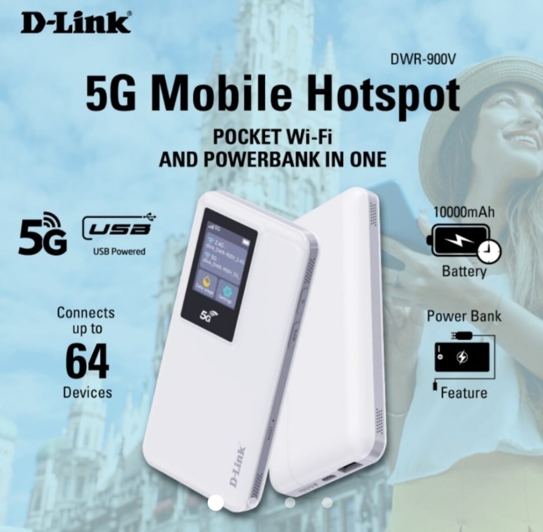 used lik new D-Link MiFi 6 5G sim Router DWR-900V 10,000mah battry can use any sim - Image 1