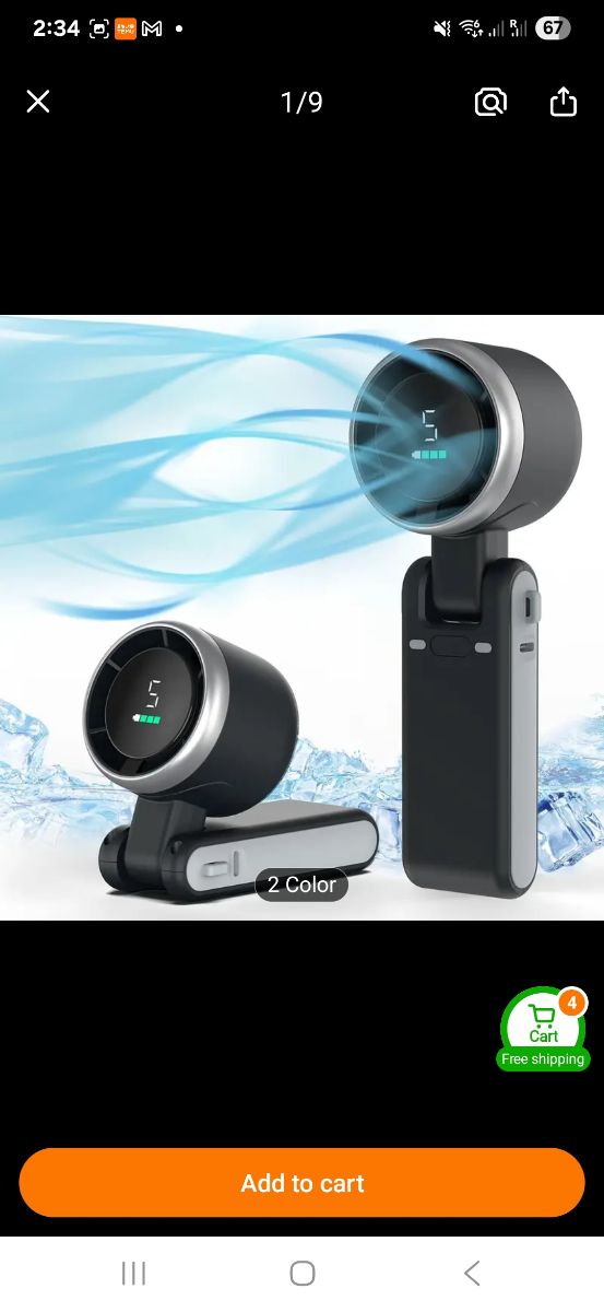 Portable foldable cooling fan (10hrs runtime) - Image 5