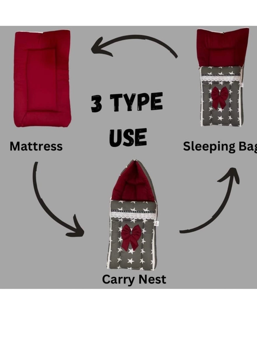 Brand new )Baby Sleeping Bag & Carry Nest, Cotton Bed Cum Infant Sleeping Bag - Image 3