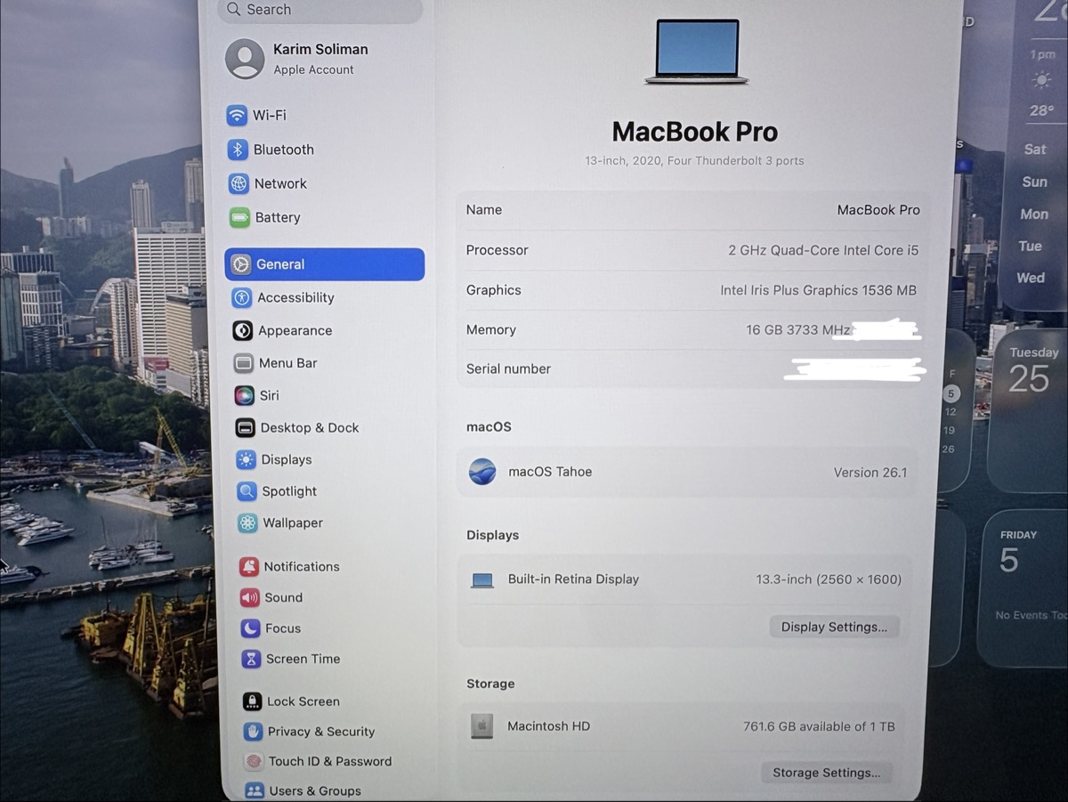 PERFECT! 13-inch MacBook Pro (2020), 1TB, i5, 16GB, 188 battery cycles - Image 7