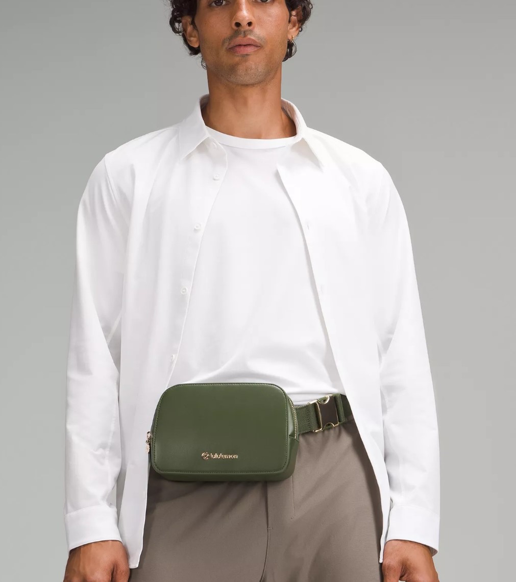 Lululemon Cactus Leather Belt Bag – Olive Green/Gold (Brand New!) - Image 7