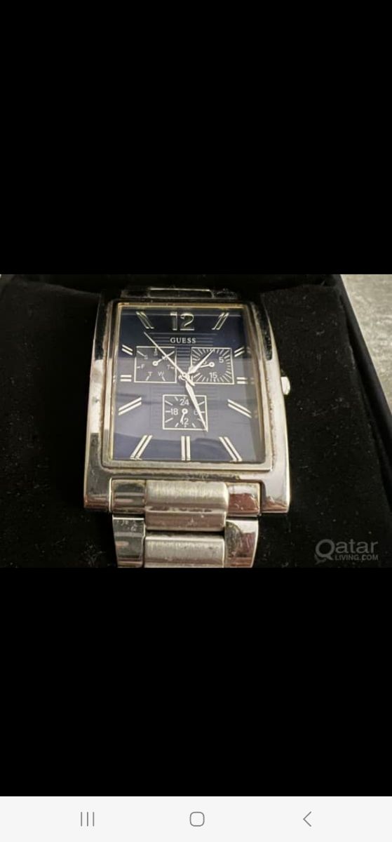 Guess Men’s Rectangular Watch – Stainless Steel Bracelet (Used) - Image 3