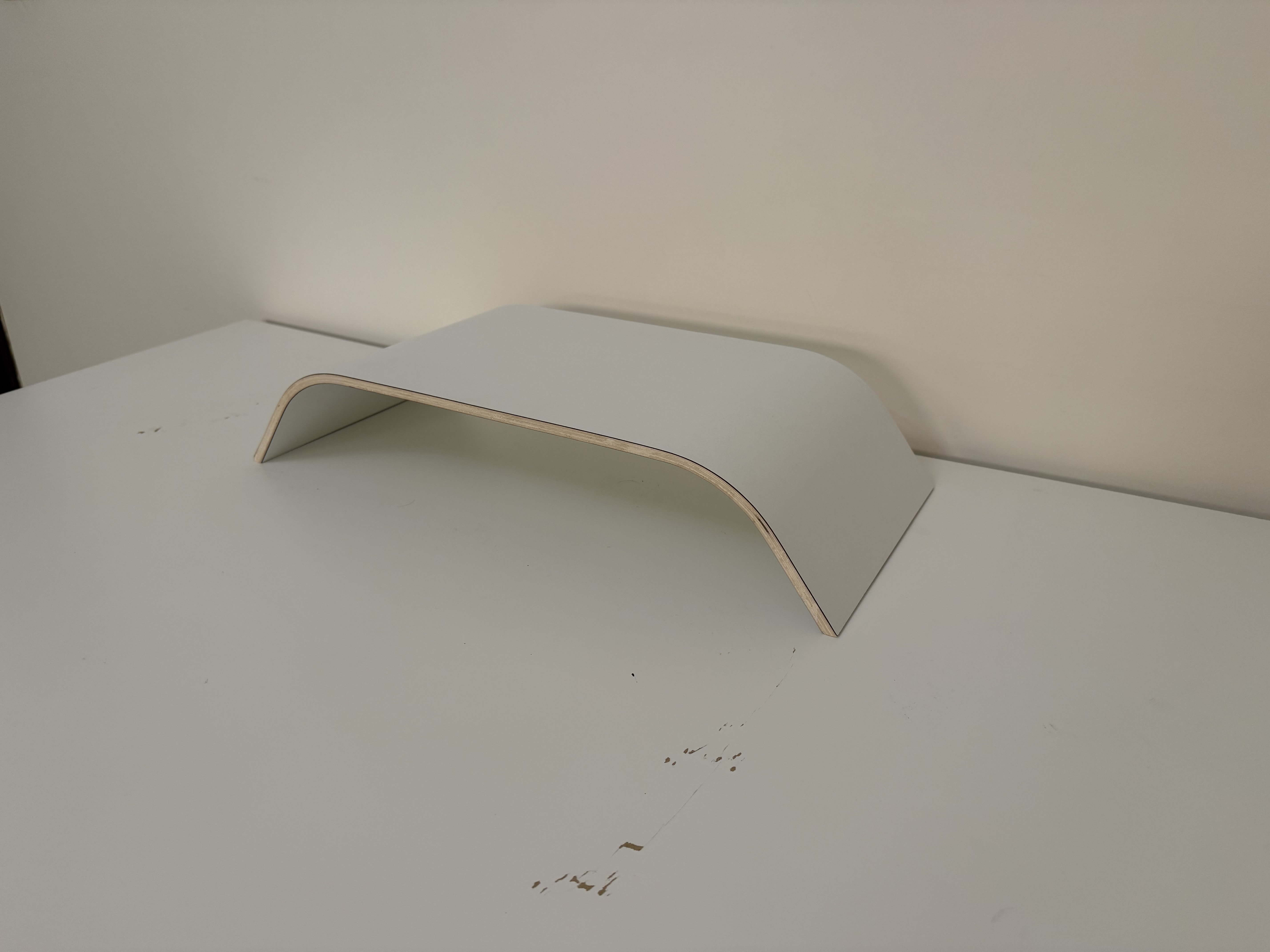Monitor Stand – White, Curved Minimalist - Image 3
