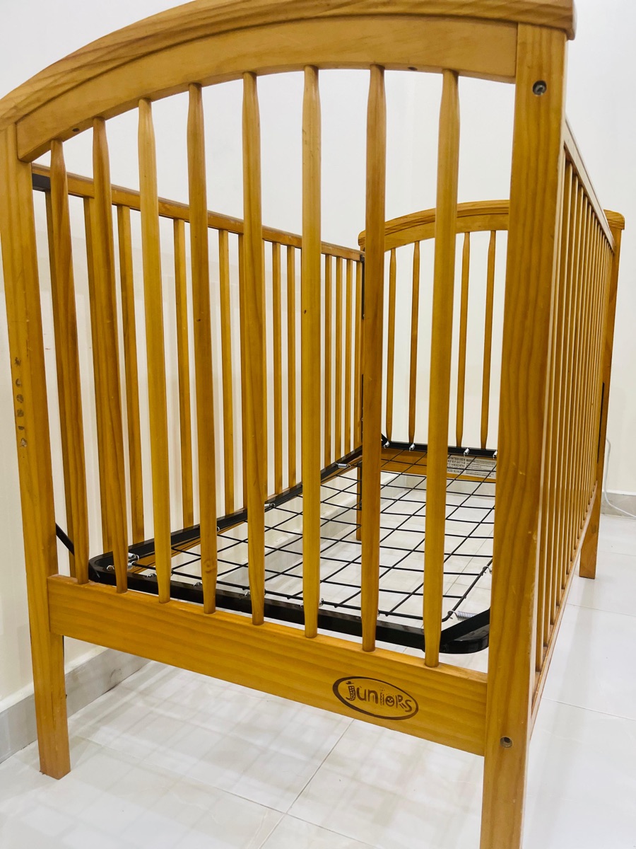 Junior brand Wooden Cot for Kids Up to 4 Years – Very Neat & Clean - Image 1