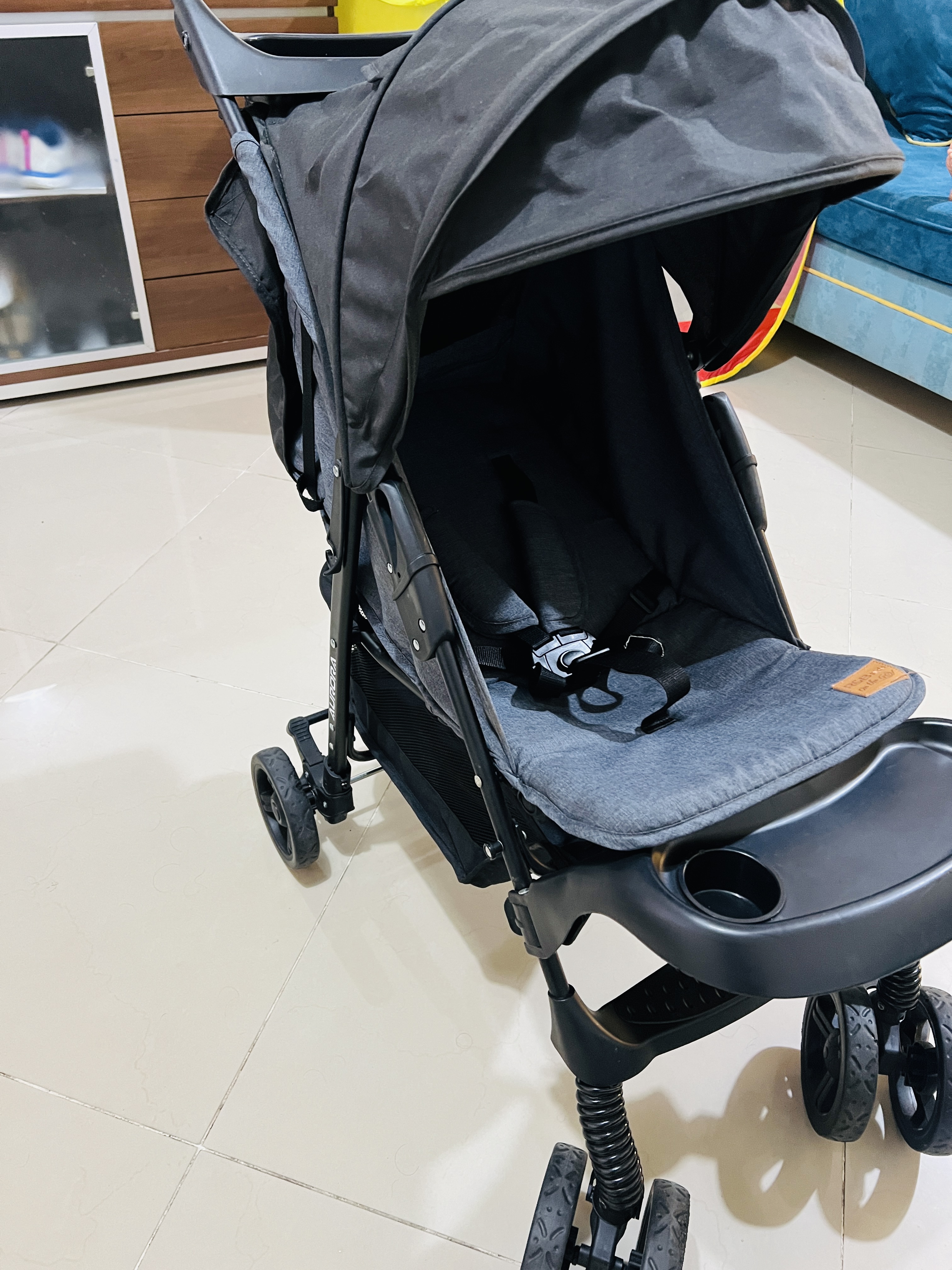 AURORA Baby Stroller – R&B Kids | Grey & Black | Excellent Condition - Image 5