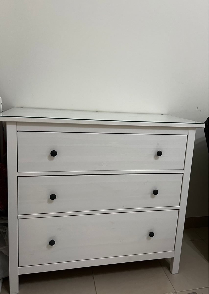 Ikea drawers unit with glass top - Image 1