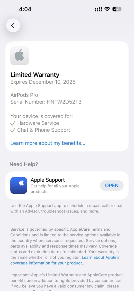Apple AirPods Pro 2nd gen Under Warranty - Image 1