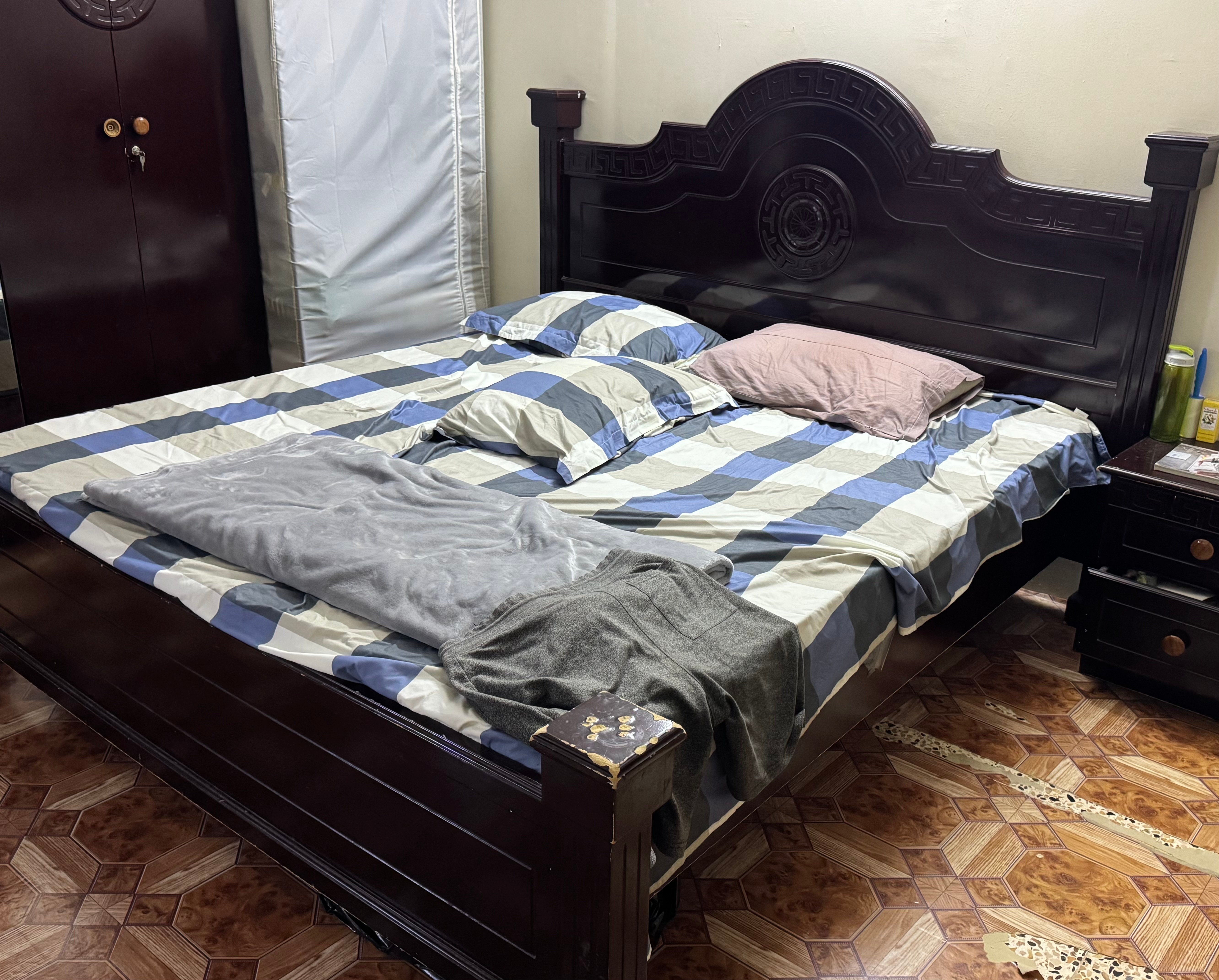 King size bed , 6 door wardrobe and IKEA sofa bed - Image 1