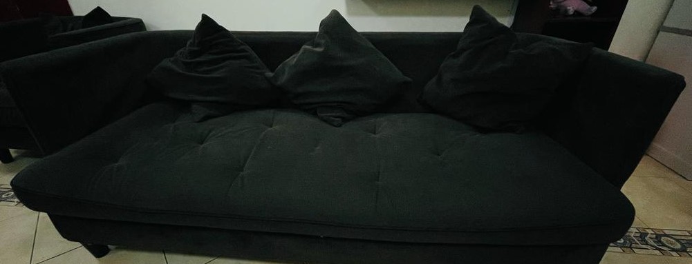 Old 3+2+1seater brown sofa  and 1 tea table  - Image 3
