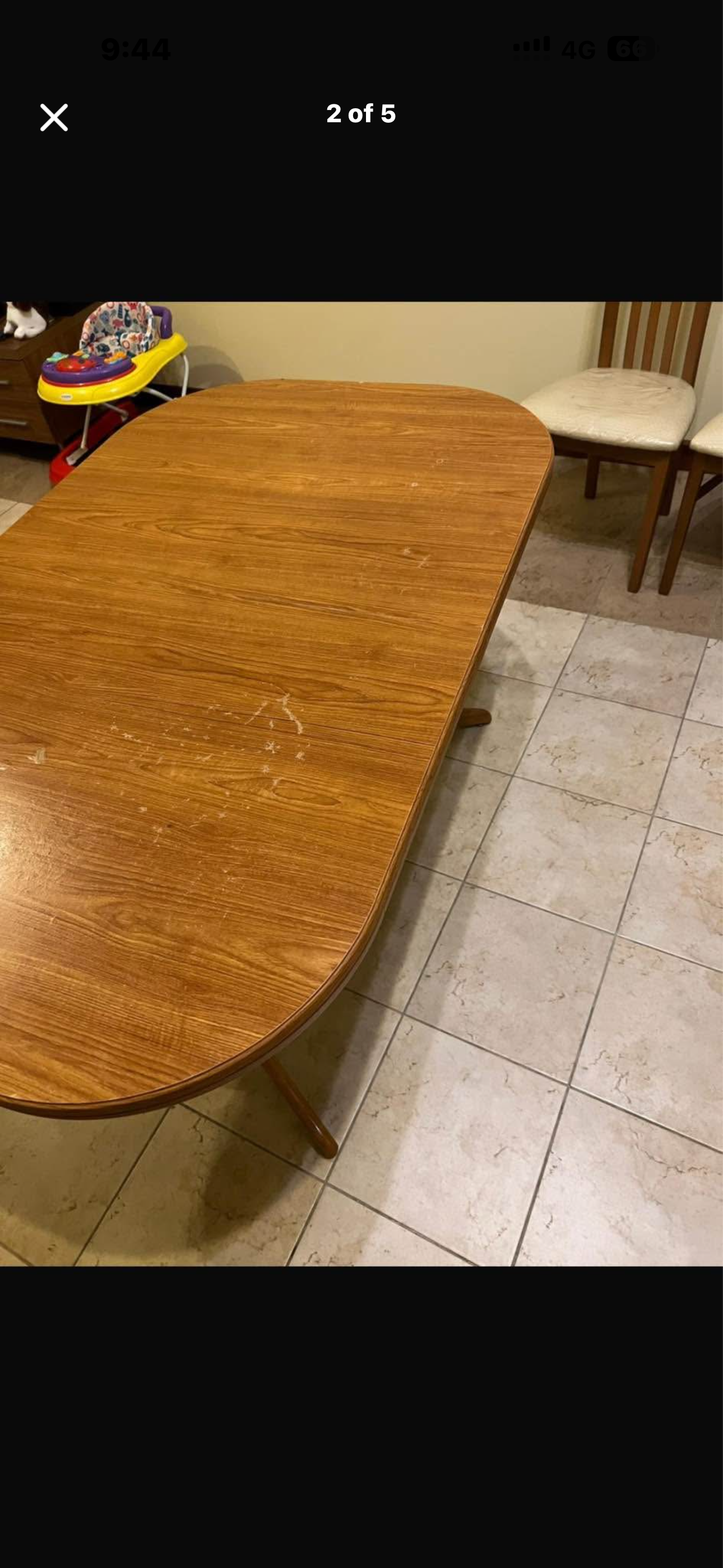 Selling extendable dining table with chair - Image 2