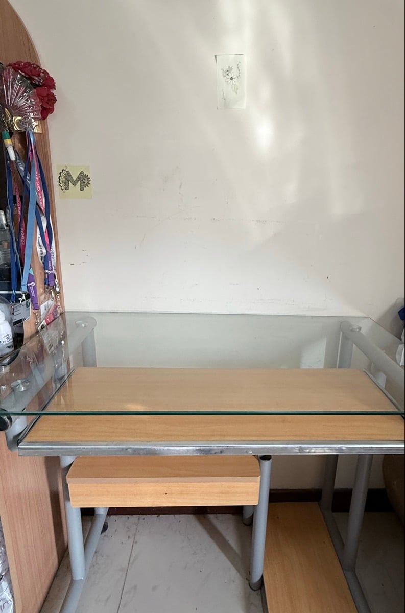 Minimalistic Wood embossed study table by Home centre - Image 3
