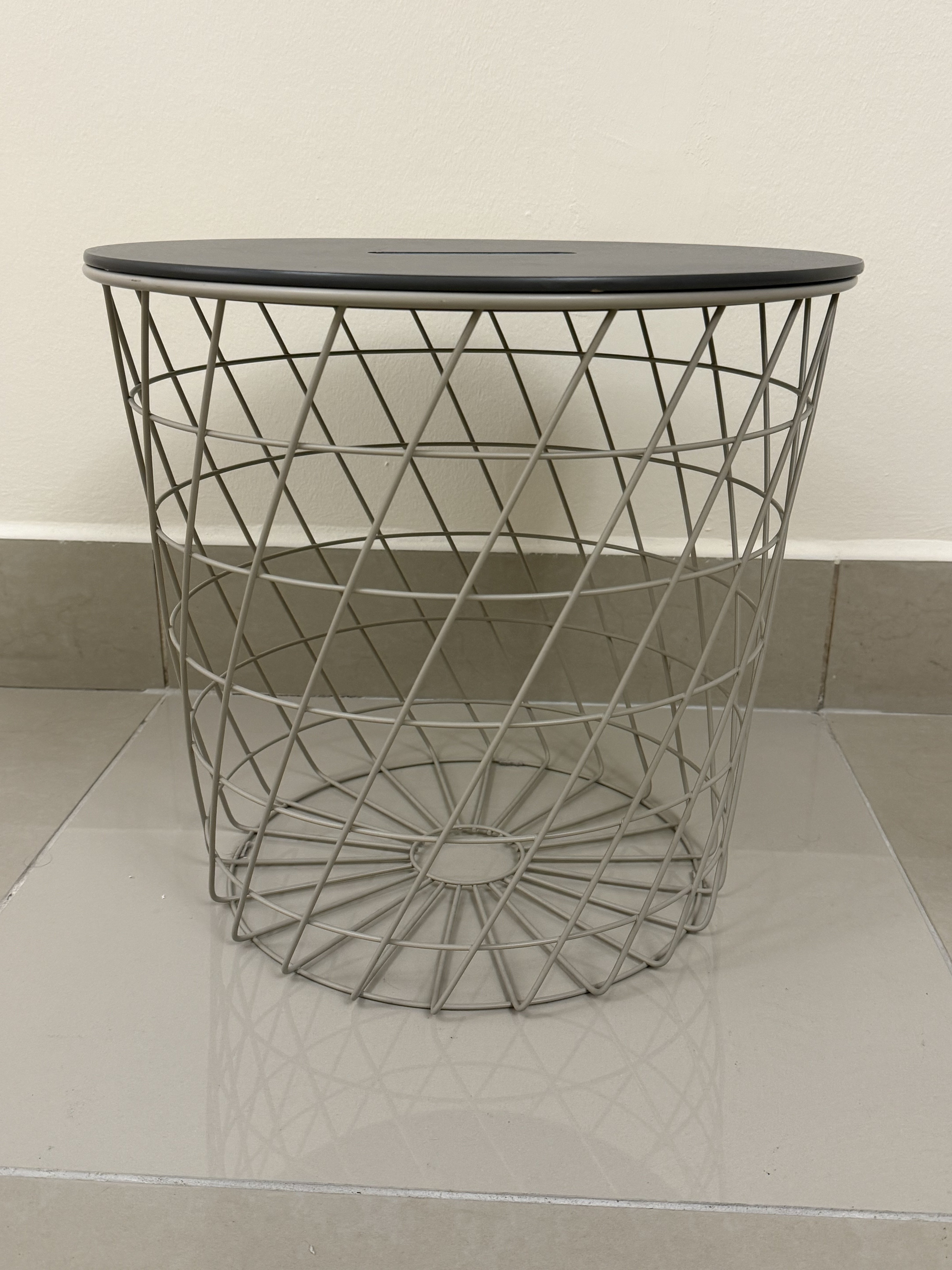 Round Wire Basket Side Table – Multi-purpose - Image 3