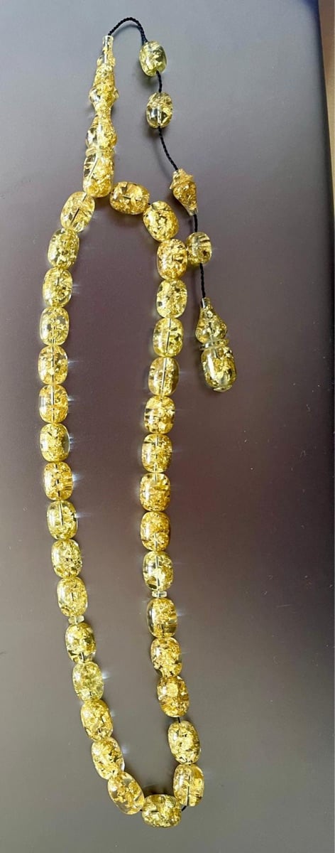 Gold and Amber Rosary مصباح فاتوران و ذهب - Image 1