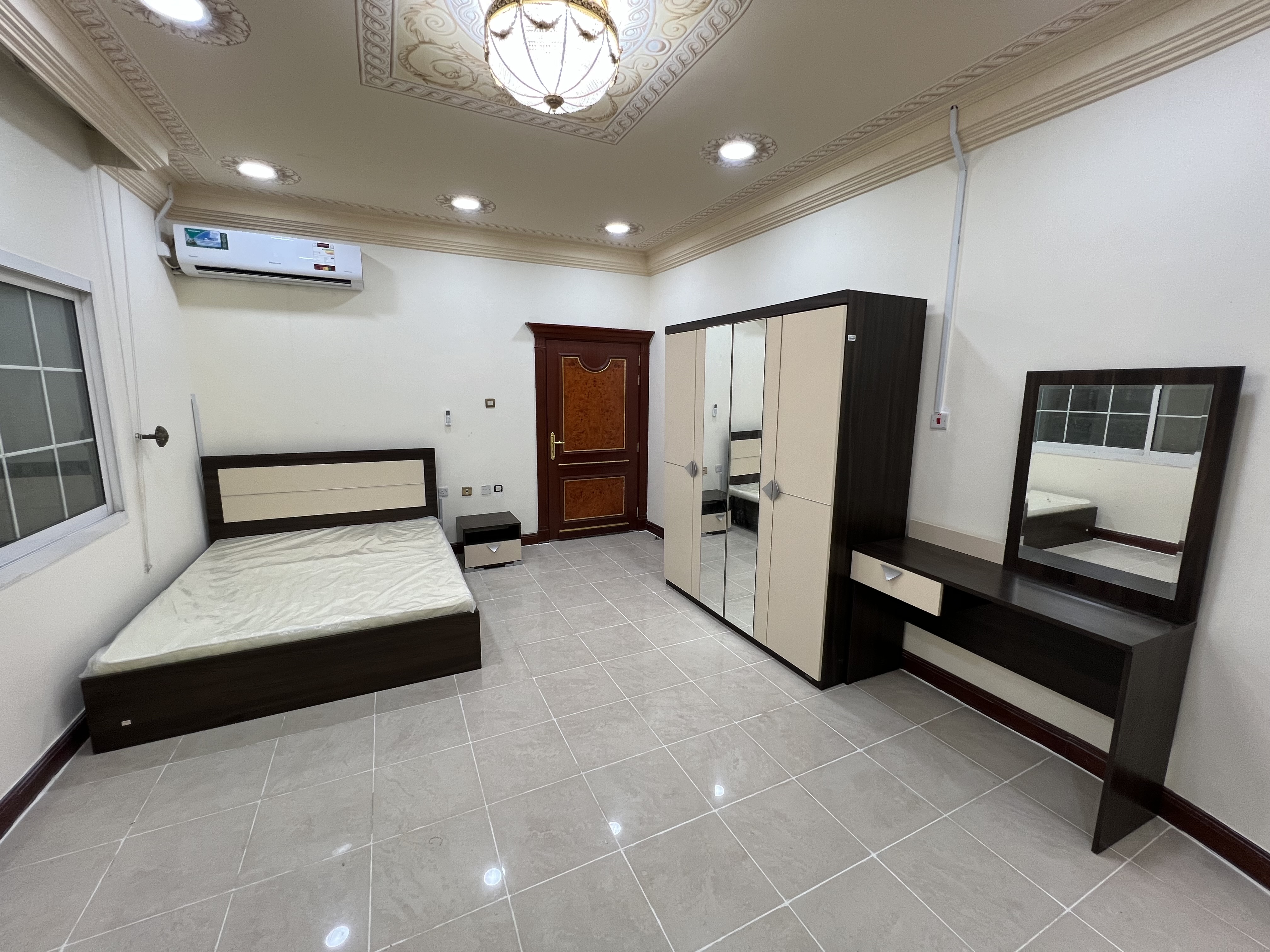 Bed with Mattress, Side Table, Wardrobe, Dressing Table Set - Image 3