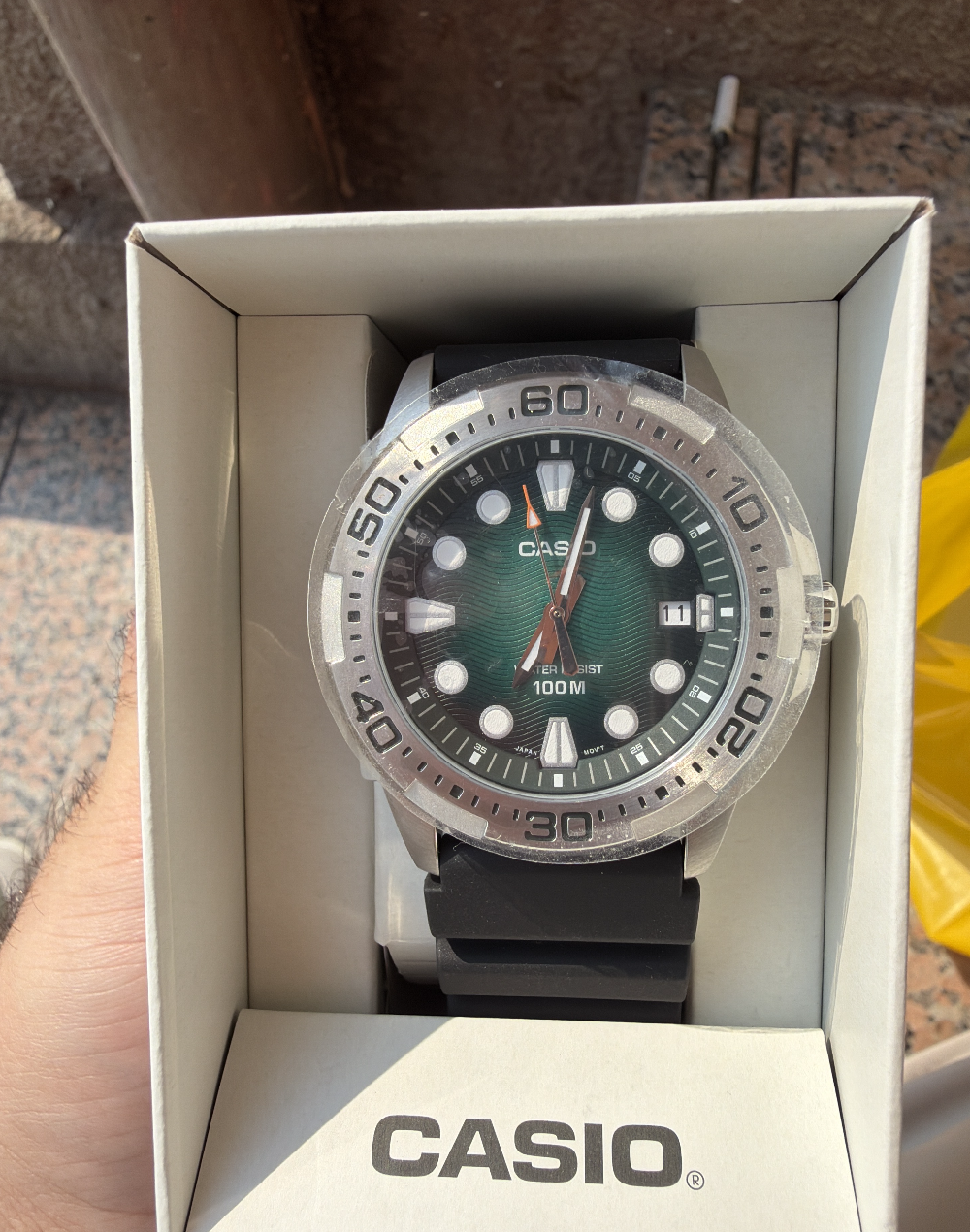 CASIO 100M Diver Watch – Premium Green Dial – Brand New (250 QAR) - Image 1