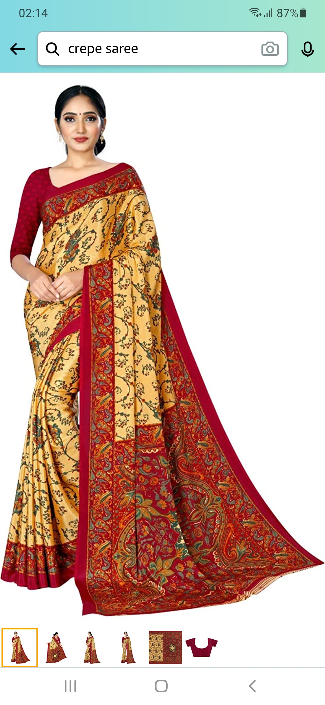 Beautiful Crepe Saree - Image 4