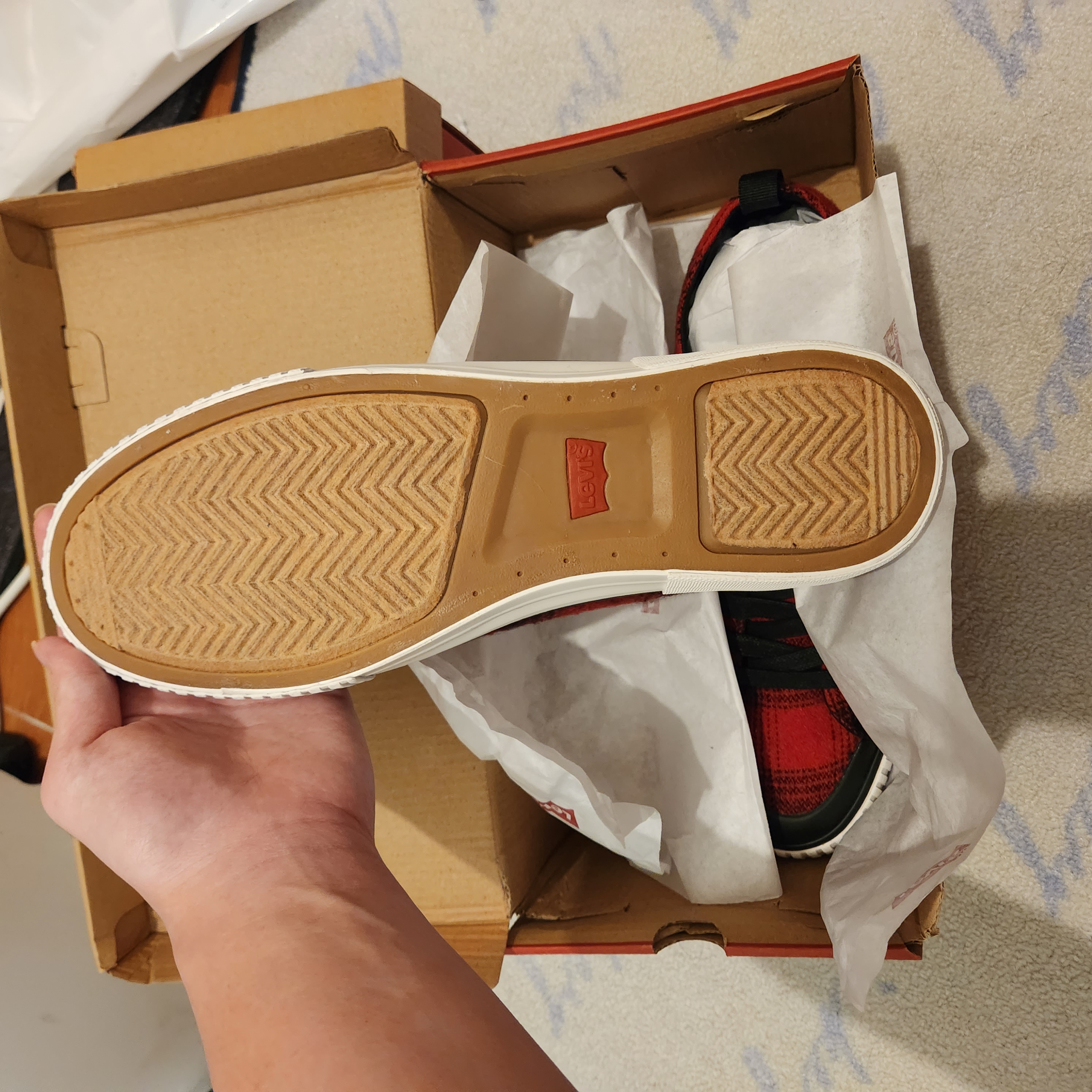 Levi's ANIKIN Neo Plaid BLACK/Red men's shoes - Image 2