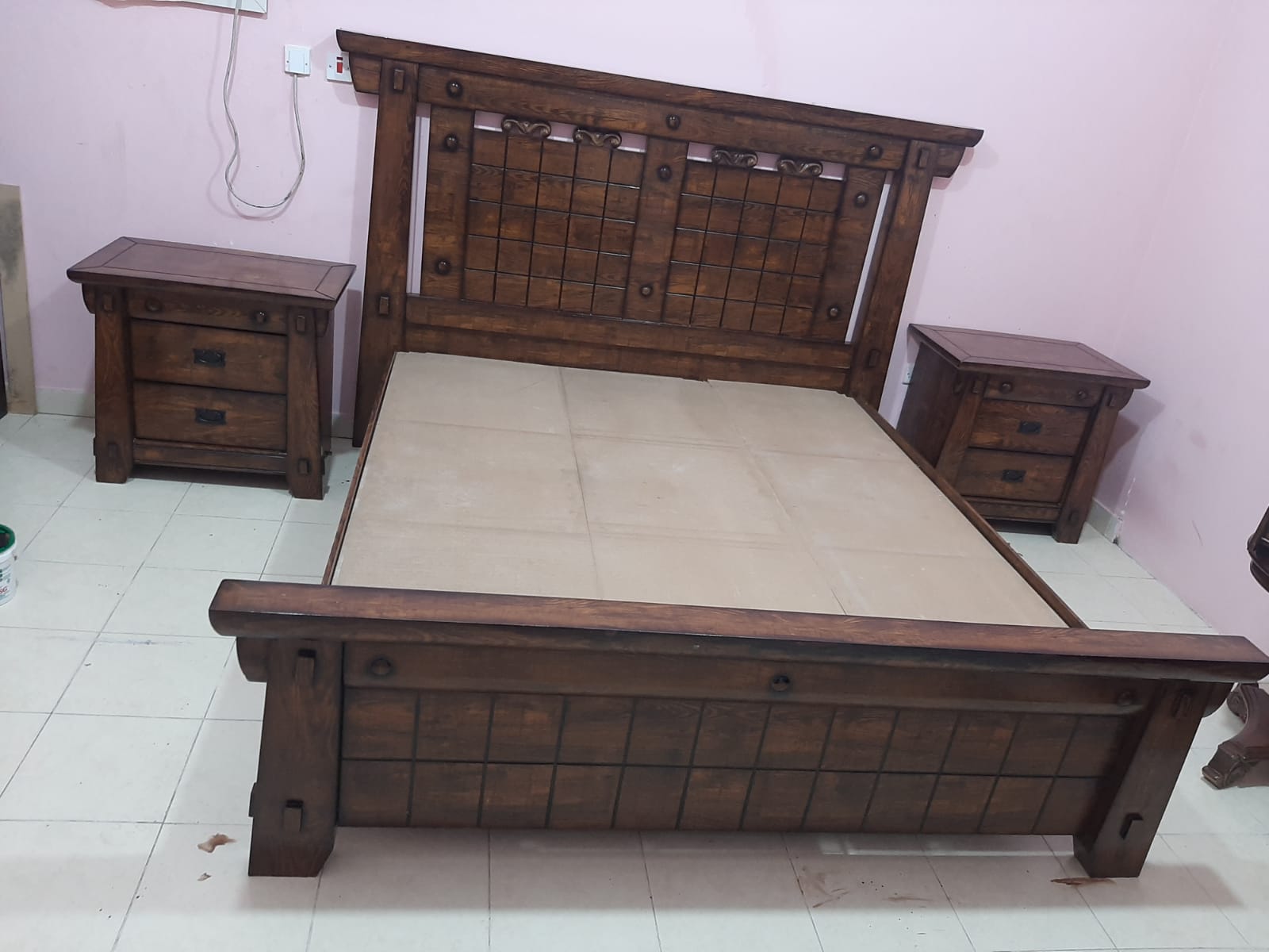 *******  Unique BED ROOM SET for sale : Bed Cot +Wardrobe+Side Table+Dressing Table+Mattress+Storage Cabinet **** - Image 3