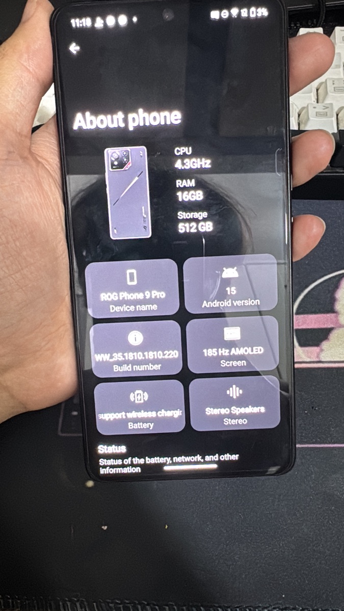 Rog 9 pro 16gb ram 512gb - Image 2
