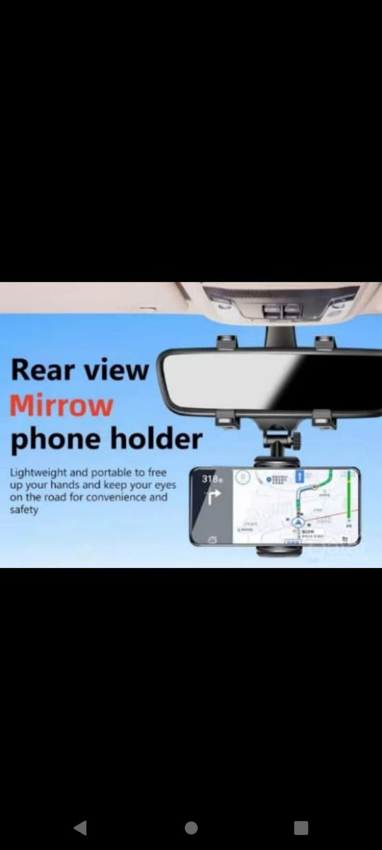 Universal rear view mirror phone holder - Image 1