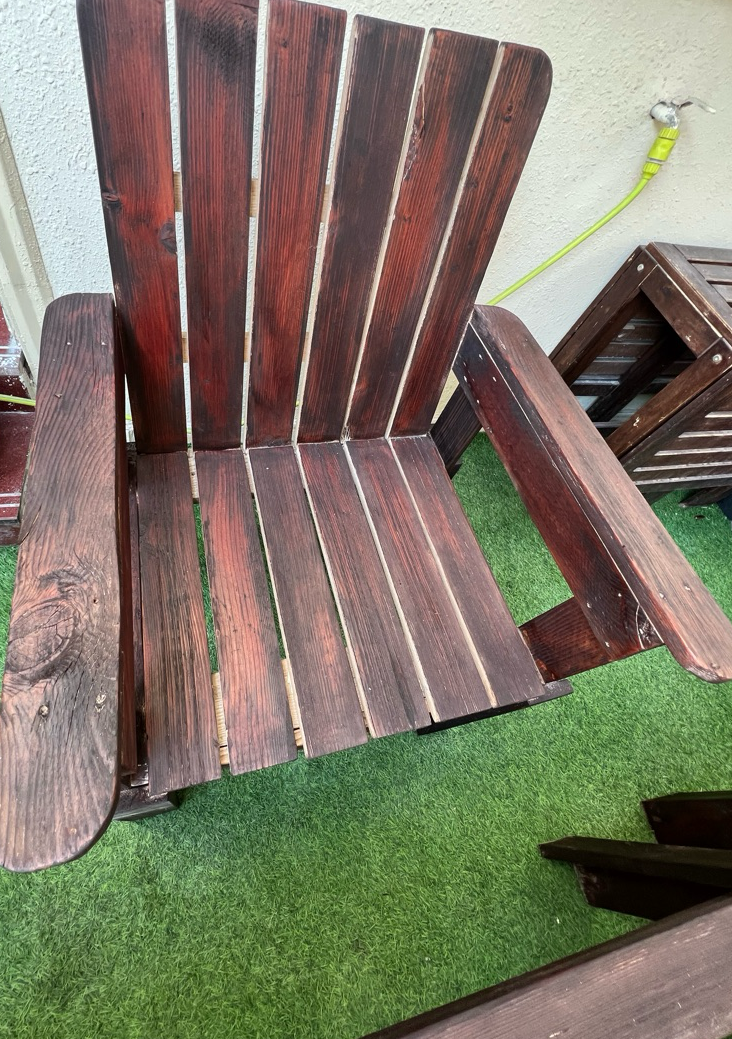 Wooden 4 seater outdoor set with Table - Image 7