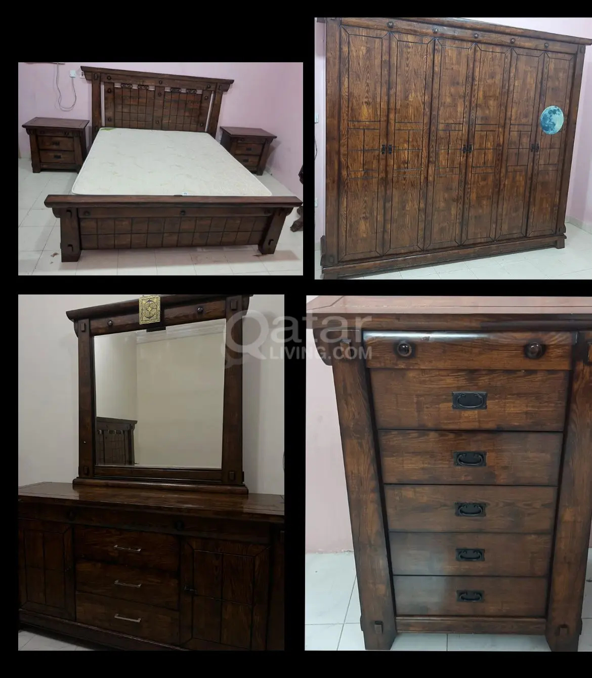 ******* Unique BED ROOM SET for sale : Bed Cot +Wardrobe+Side Table+Dressing Table+Mattress+Storage Cabinet **** - Image 1