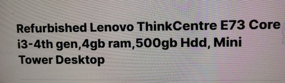 Lenovo think center edge moniter and CPU for sale - Image 1