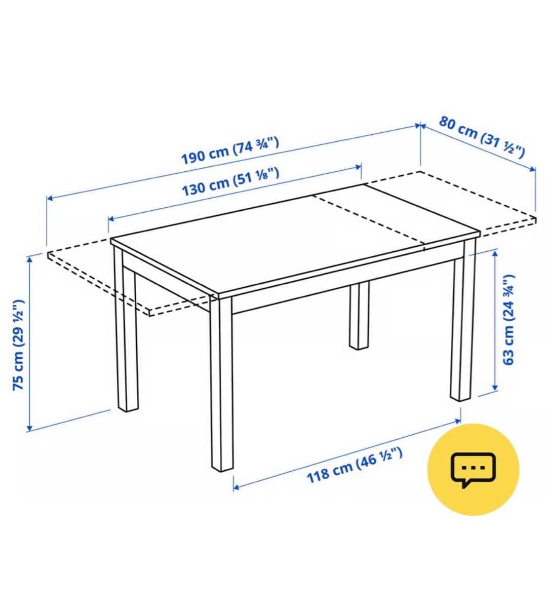 Dining Table (extendable) +  Chair (4 nos)  IKEA - Image 2