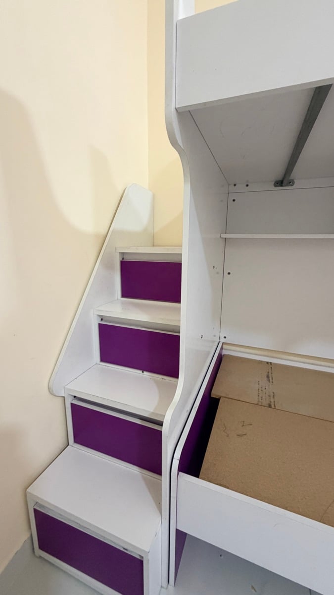 ✨ White & Purple Kids/Teen Bunk Bed with Storage – Excellent Condition! ✨ - Image 3