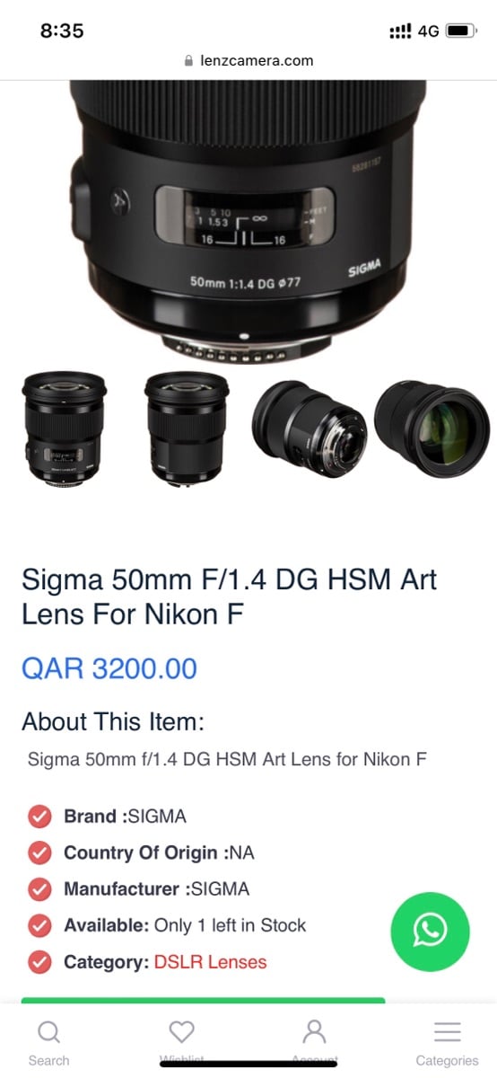 Brand New Sigma 50mm f1.4 DG HSM Art Lens for Nikon - Image 2