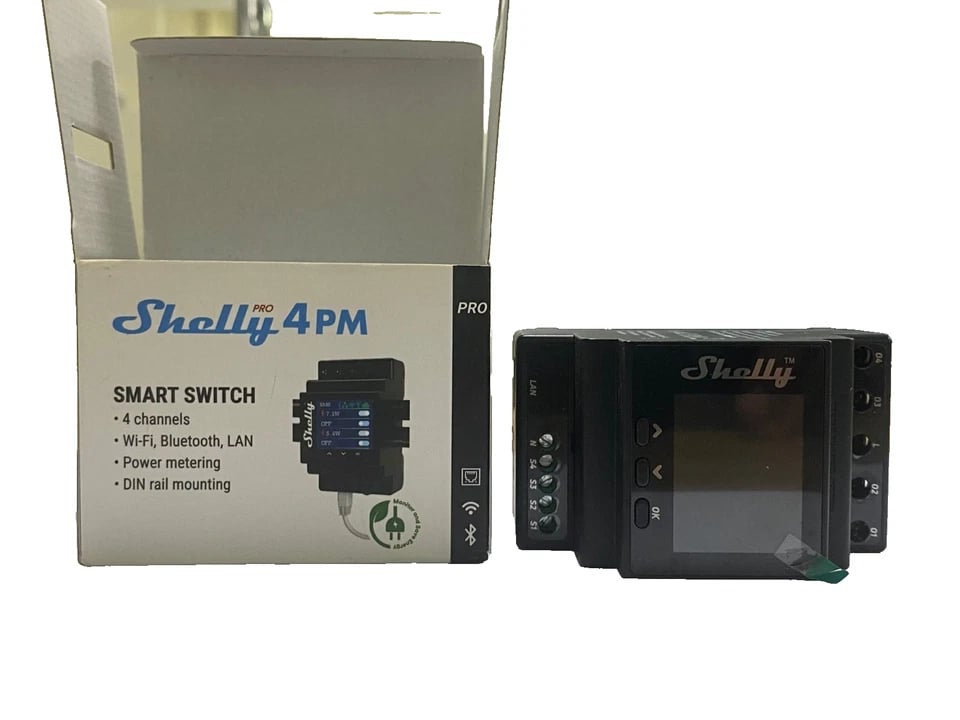 Shelly Pro 4PM Wi-Fi LAN Bluetooth 4 Channel DIN Rail Smart Relay Power Meter - Image 4