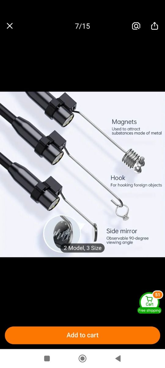 Industrial Endoscope, 8mm Digital Borescope Inspection Camera - Image 2
