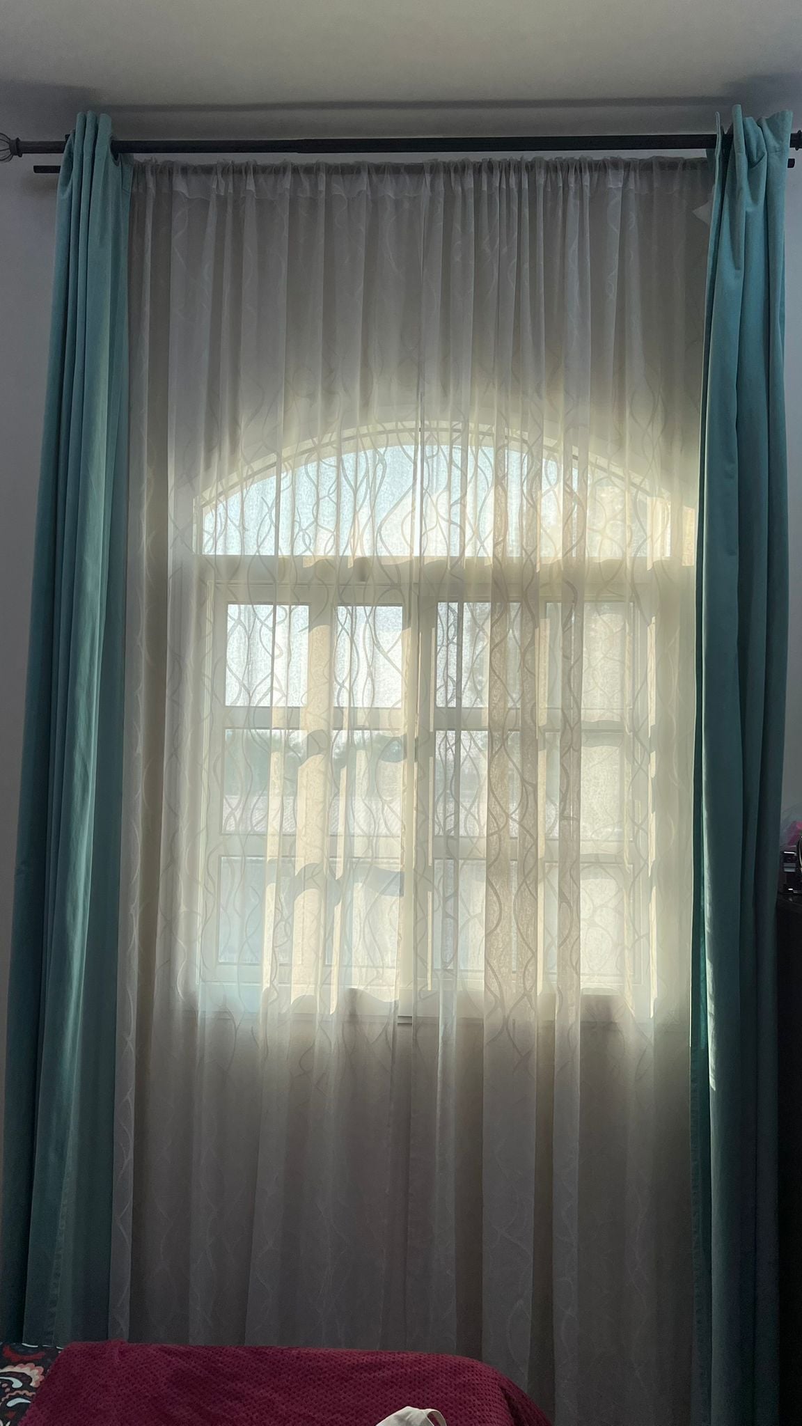 2 sets Turquoise color Curtain - Image 4