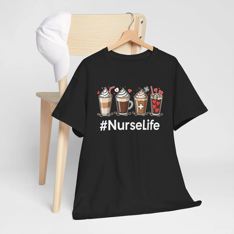 Nurse Life Funny Coffee Nurses Fuel Registered Nurse Medical T-Shirt - Image 3
