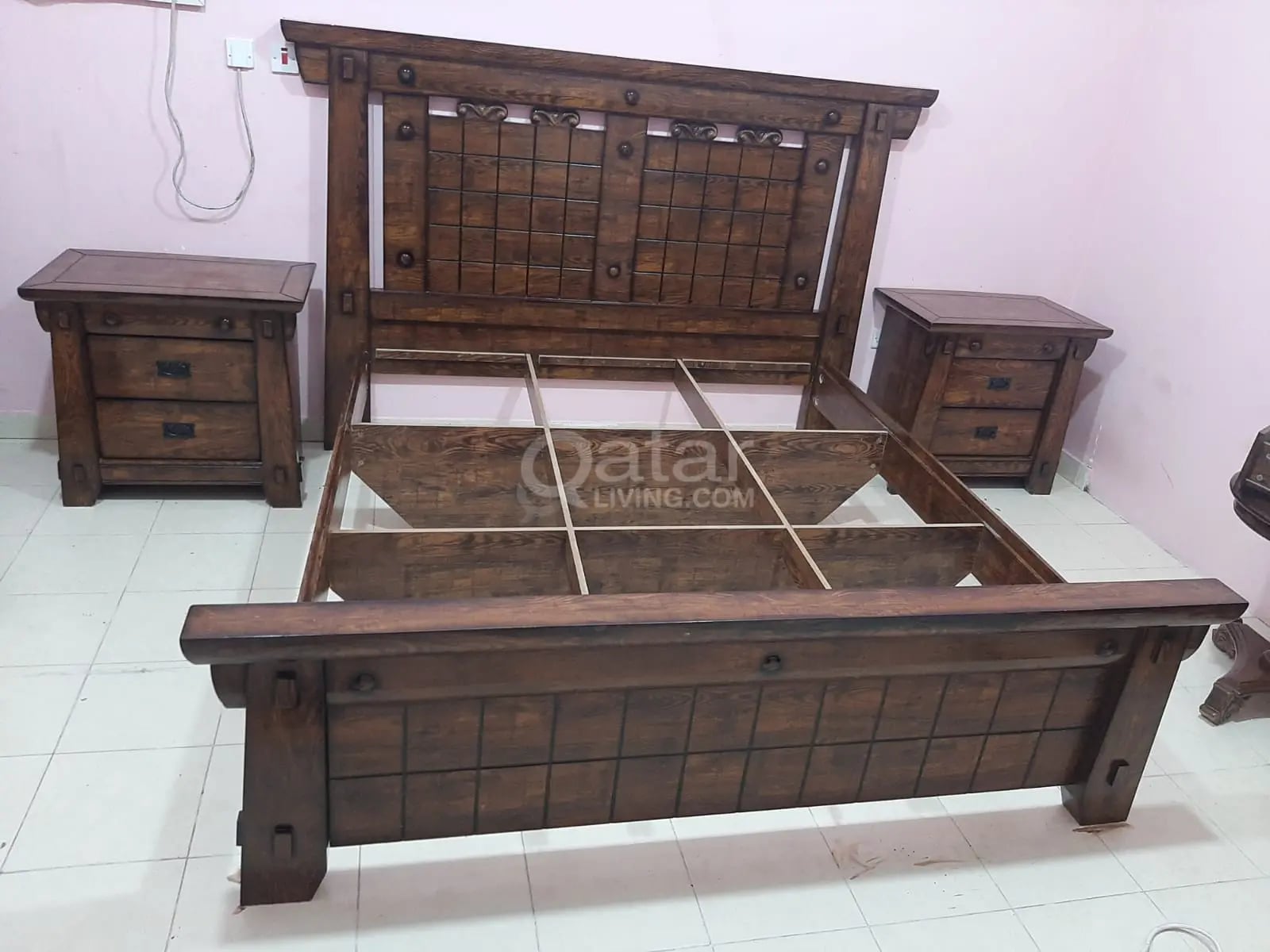 ******* Unique BED ROOM SET for sale : Bed Cot +Wardrobe+Side Table+Dressing Table+Mattress+Storage Cabinet **** - Image 4