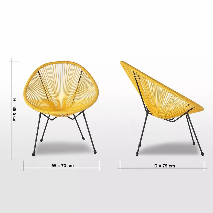 Two chairs yellow - Image 2