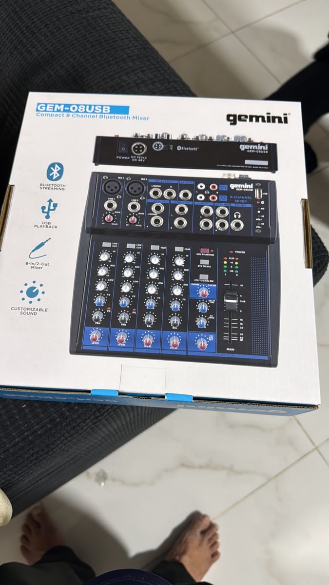 GEMINI 08 USB Bluetooth Mixer USA - Image 1