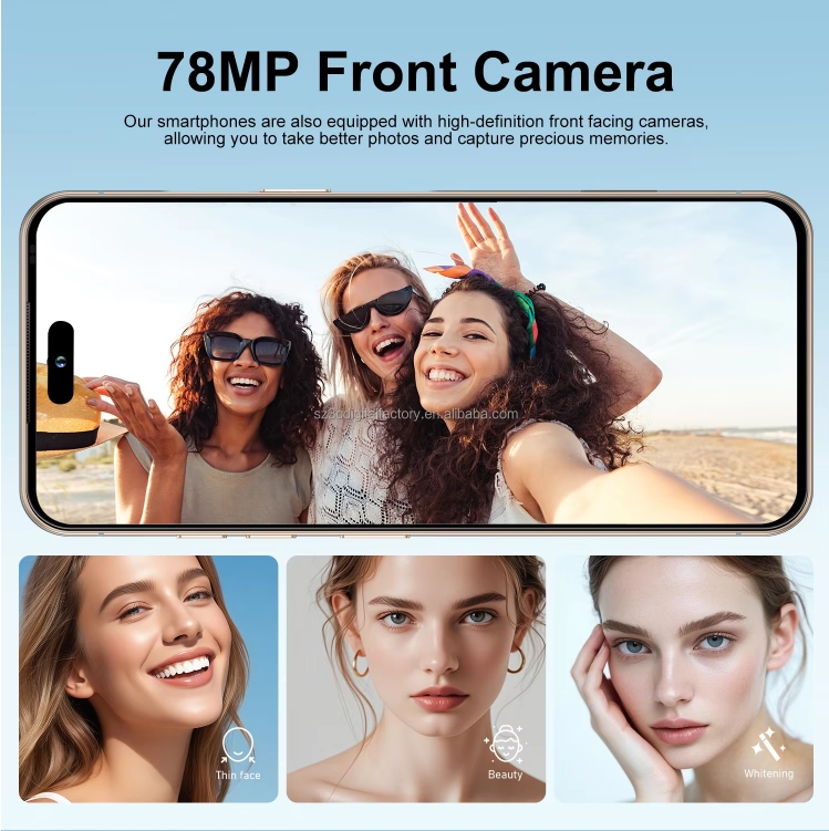 Latest I17Pro Max Smartphone 7.3 Inch HD Display Android French Dual Card 108MP 16GB 1TB Storage Battery - Image 12
