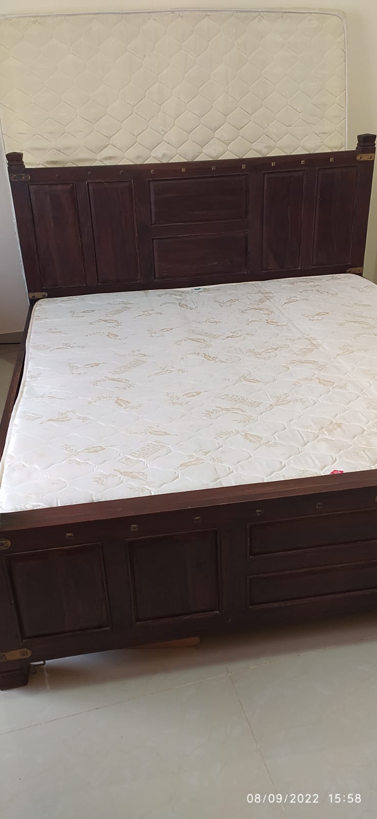 King Size Cot with Bed - original Wood  - Image 4