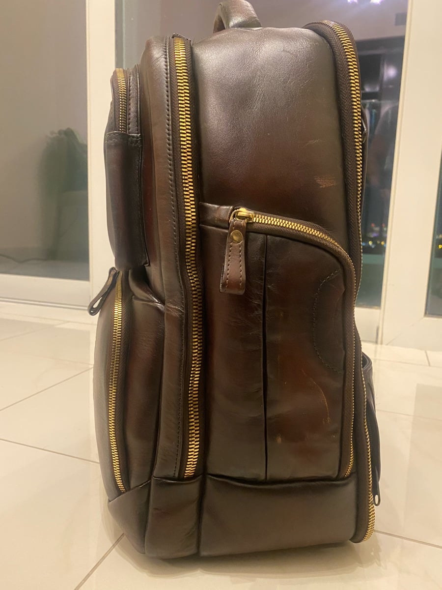 Leather backpack for men - Image 3