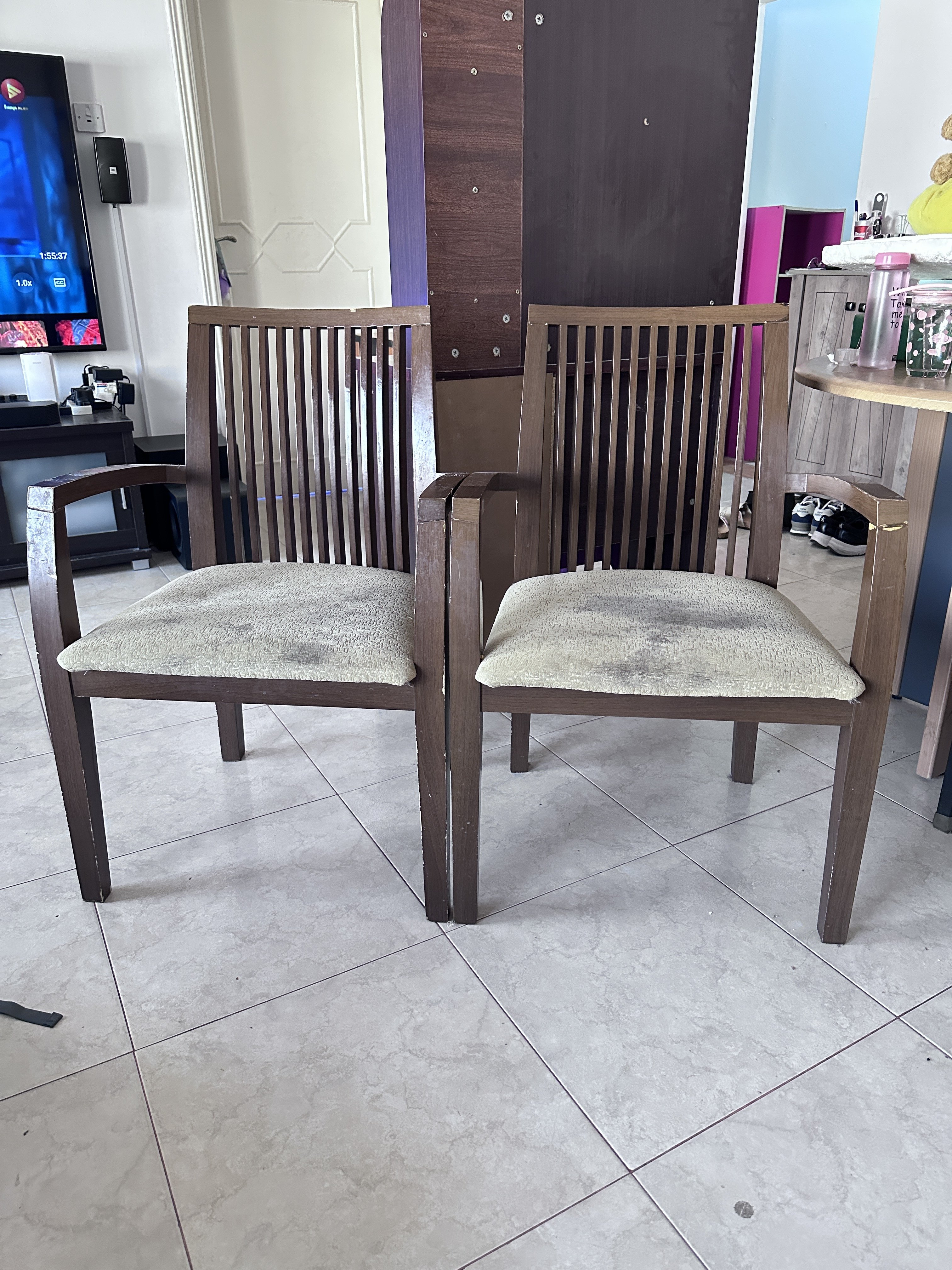 Two solid wooden chairs - Image 2