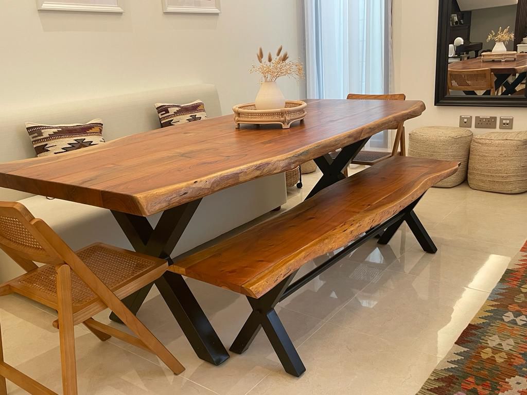 Solid Wood Dining Table Set - Image 1