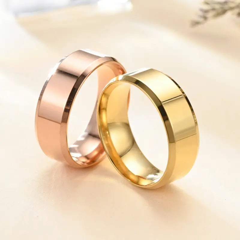 8mm Titanium Wedding Couple Bands Rings - Image 1