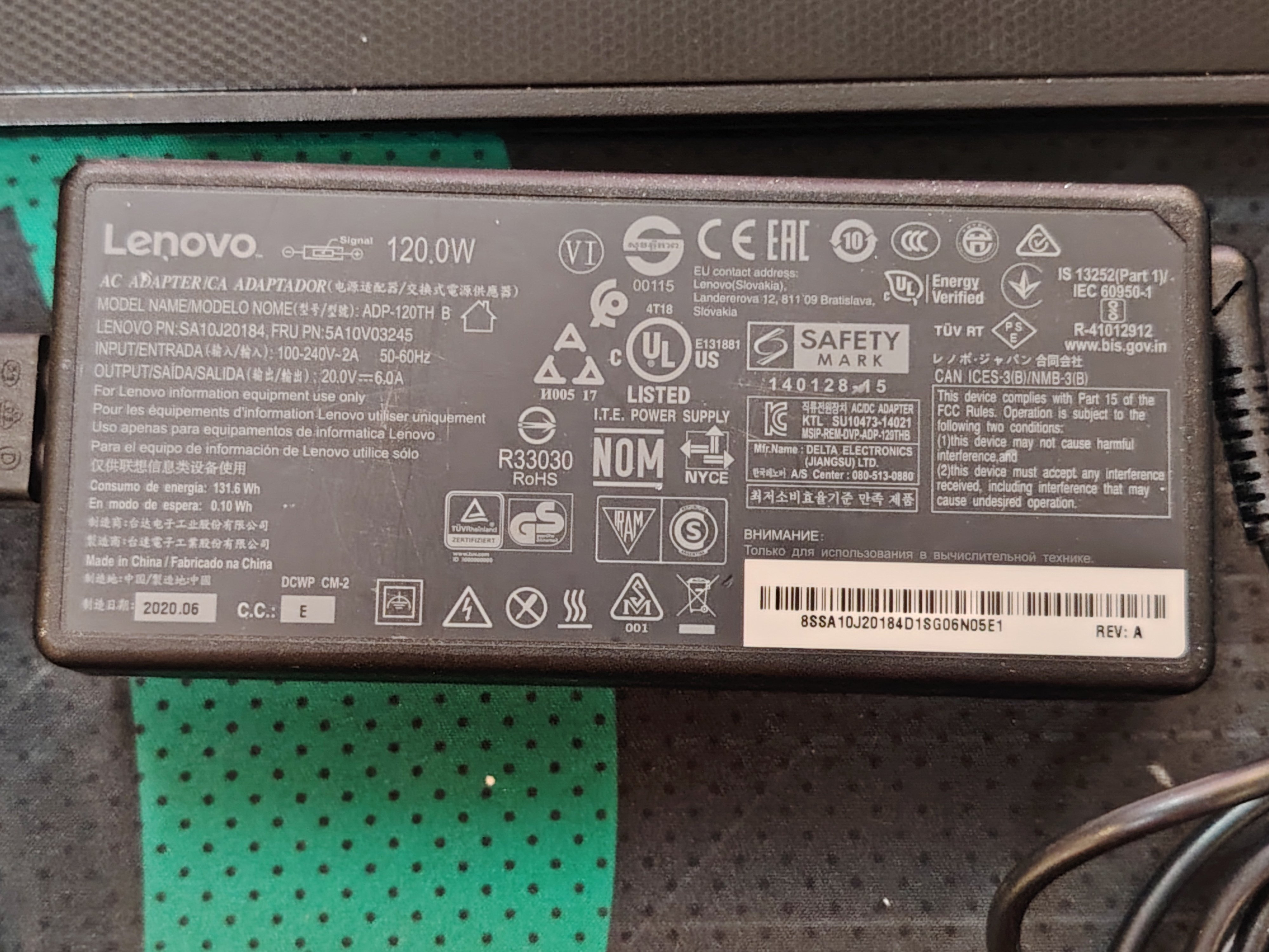LENOVO CHARGER ORIGINAL 120W - Image 1