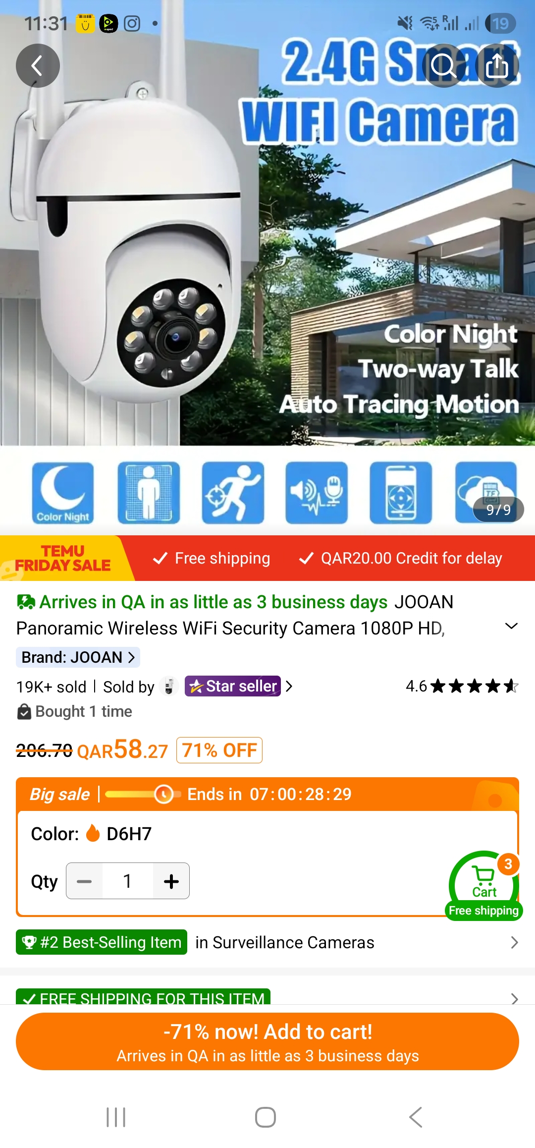 Panoramic Wireless Wi-Fi Security Camera 1080p - Image 4