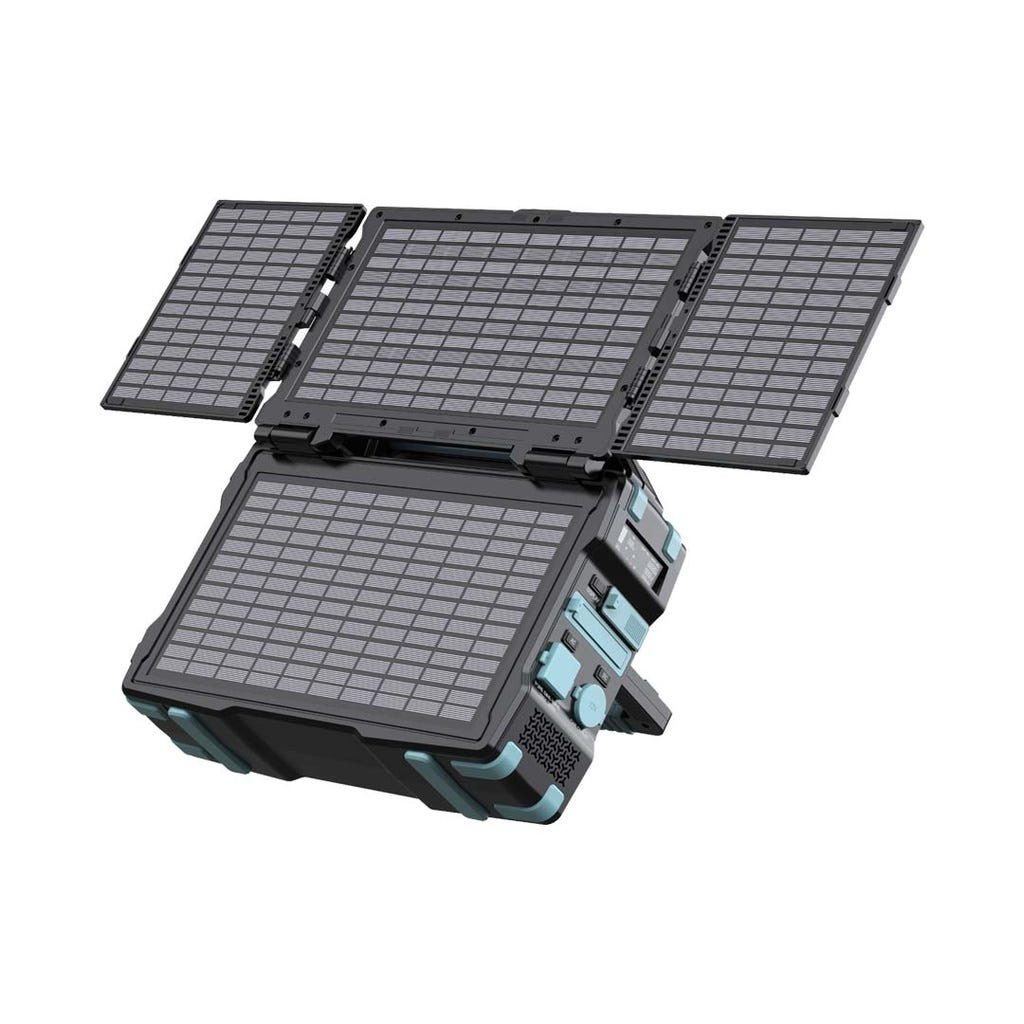 Powerology 76800mAh 300W Portable Generator Integrated Solar Panel Black Power Station - Image 2